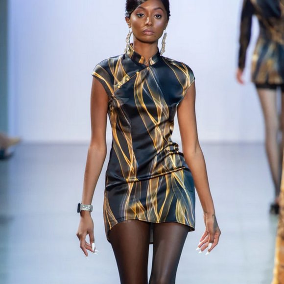 Sexy Kim Shui Studio Qi Pao digital print minidress - S - NWT! - Picture 5 of 7